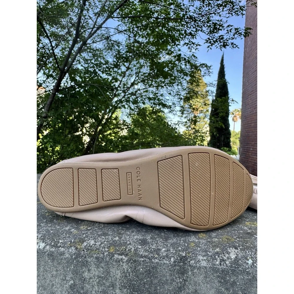 Cole Haan Tali Bow Ballet Flats Women's 11B Maple Nude Leather Grand.OS D43263